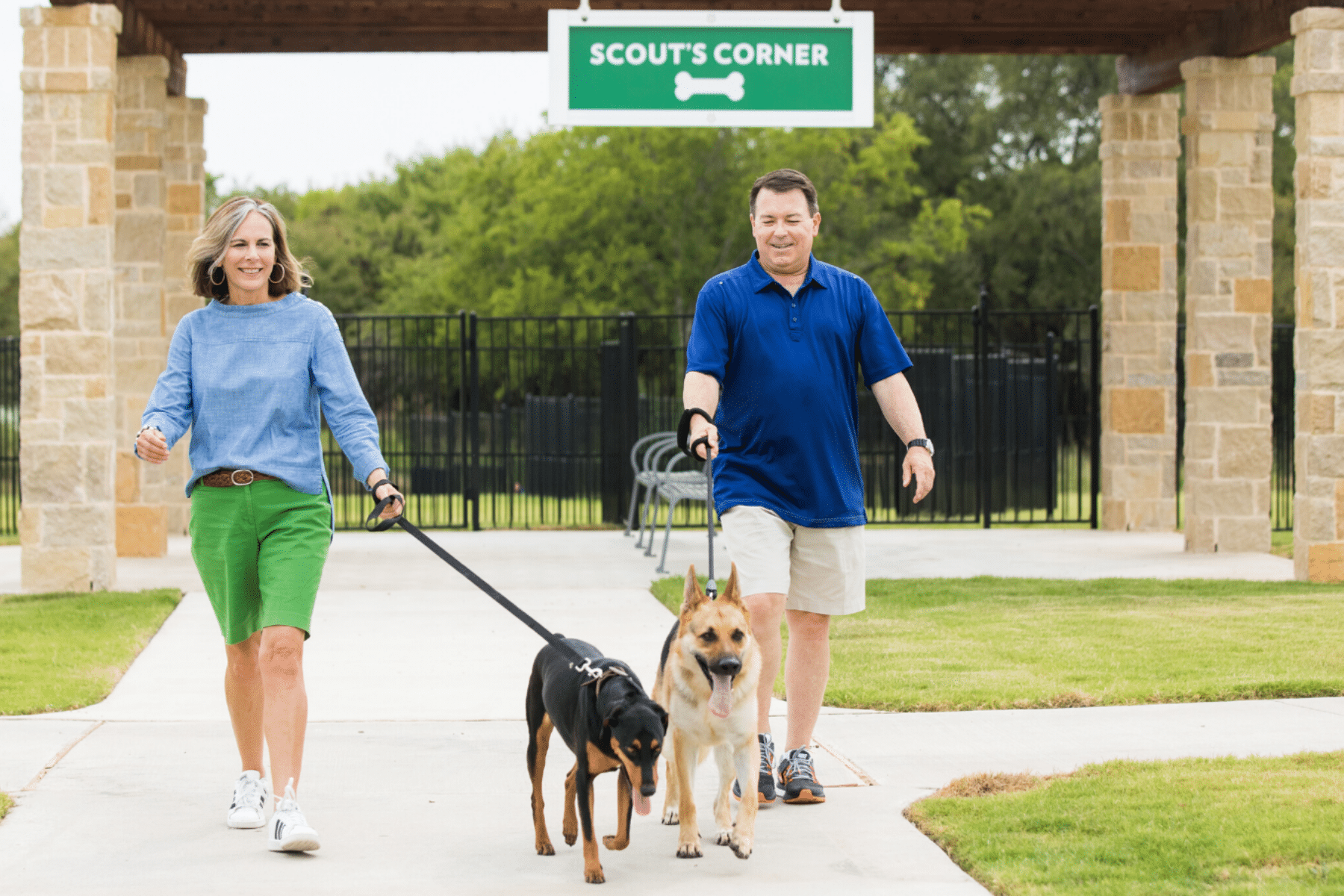 Walking in Front of Dog Park