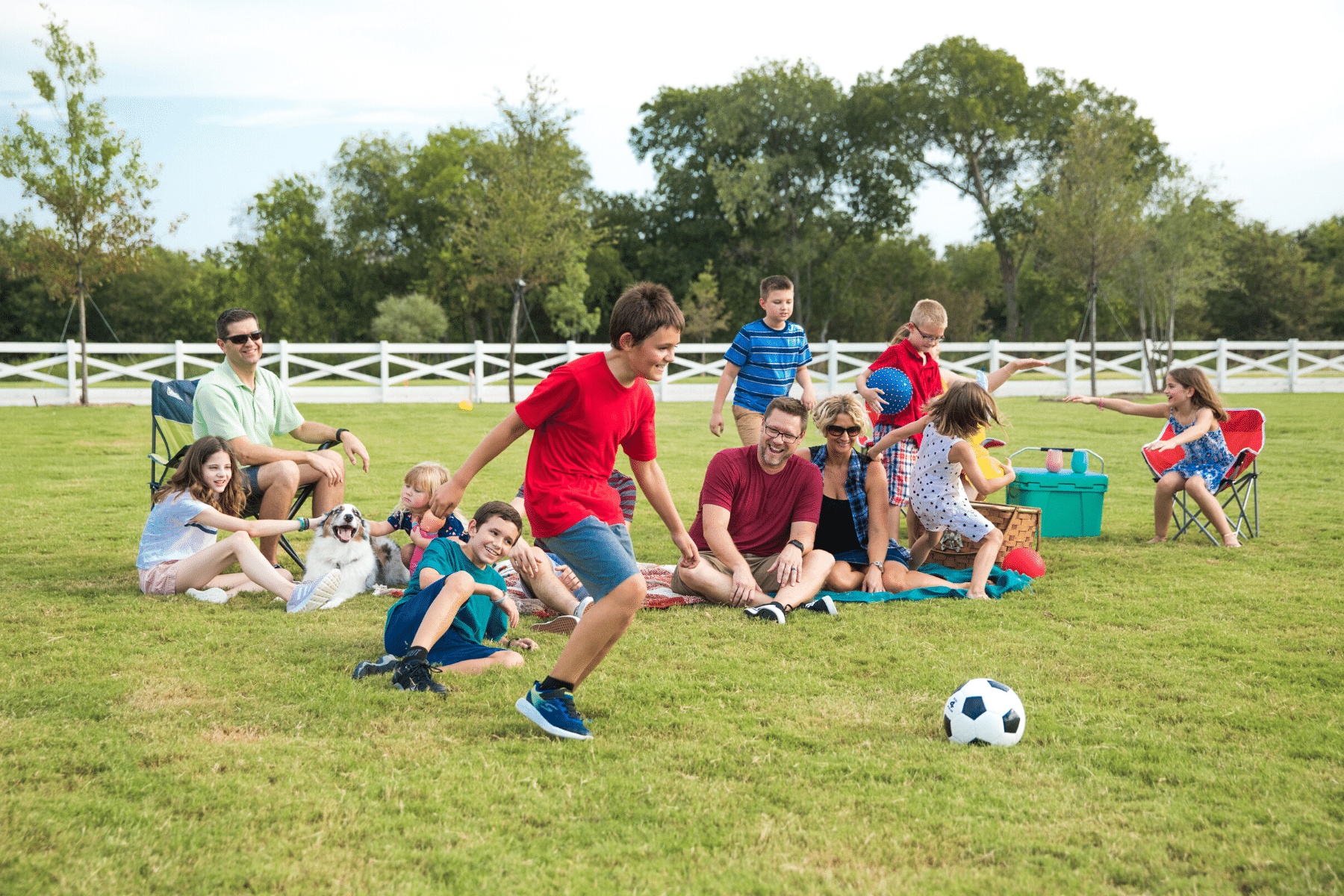 Playing Soccer on Recreation Field